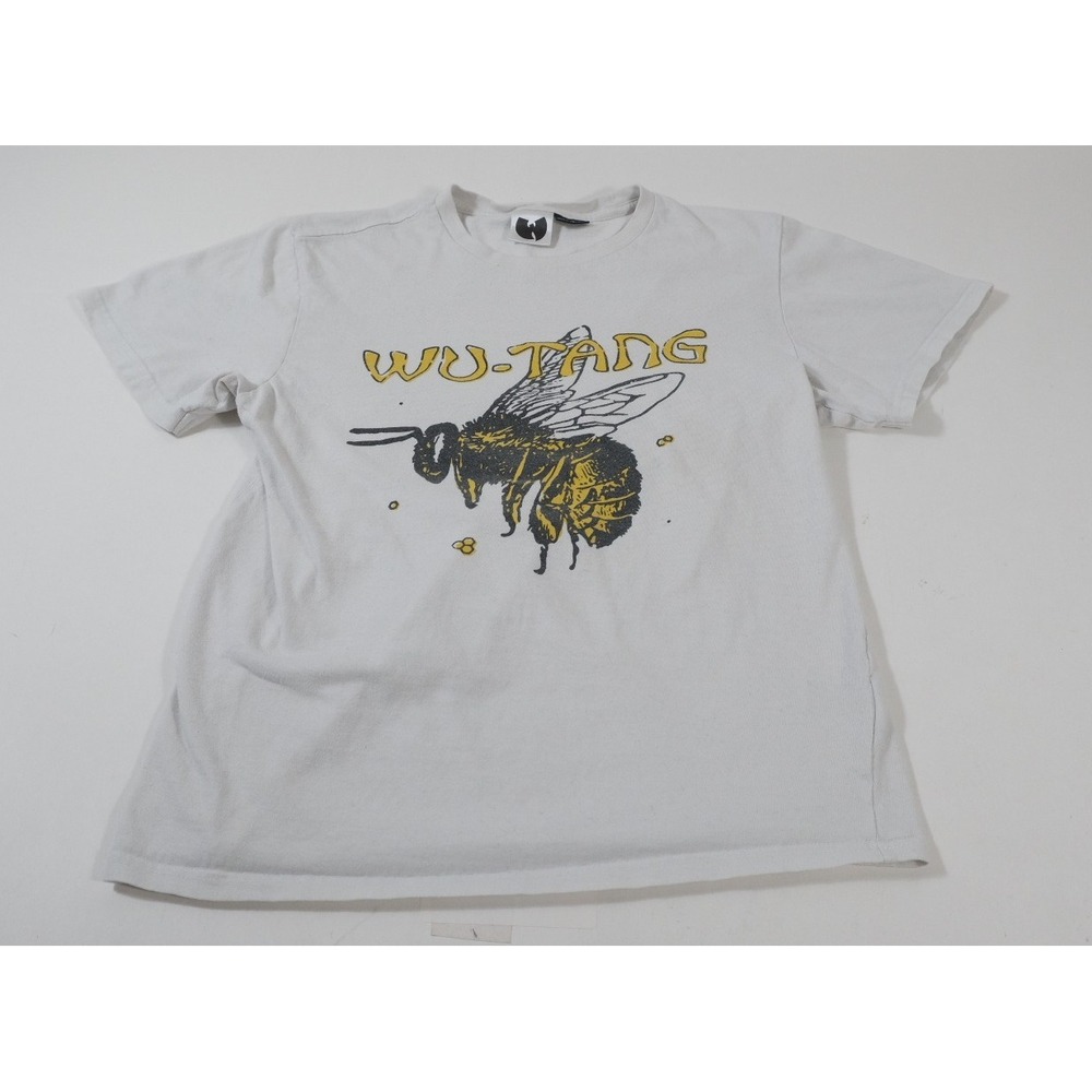 Wu-Tang Clan T-Shirt Mens M White Killer Bee Graphic Y2K Vintage Faded Tee